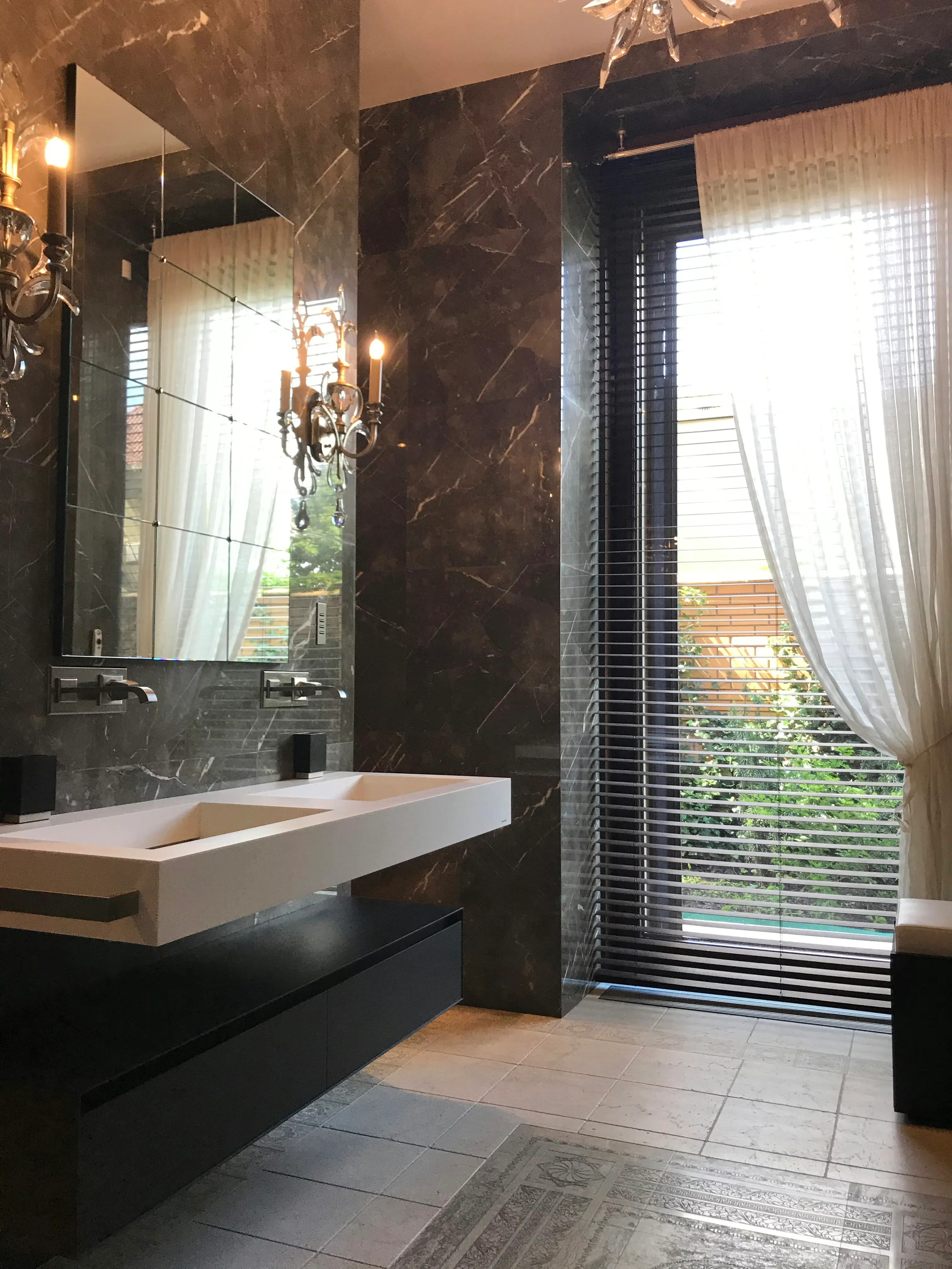 White sinks and faucets