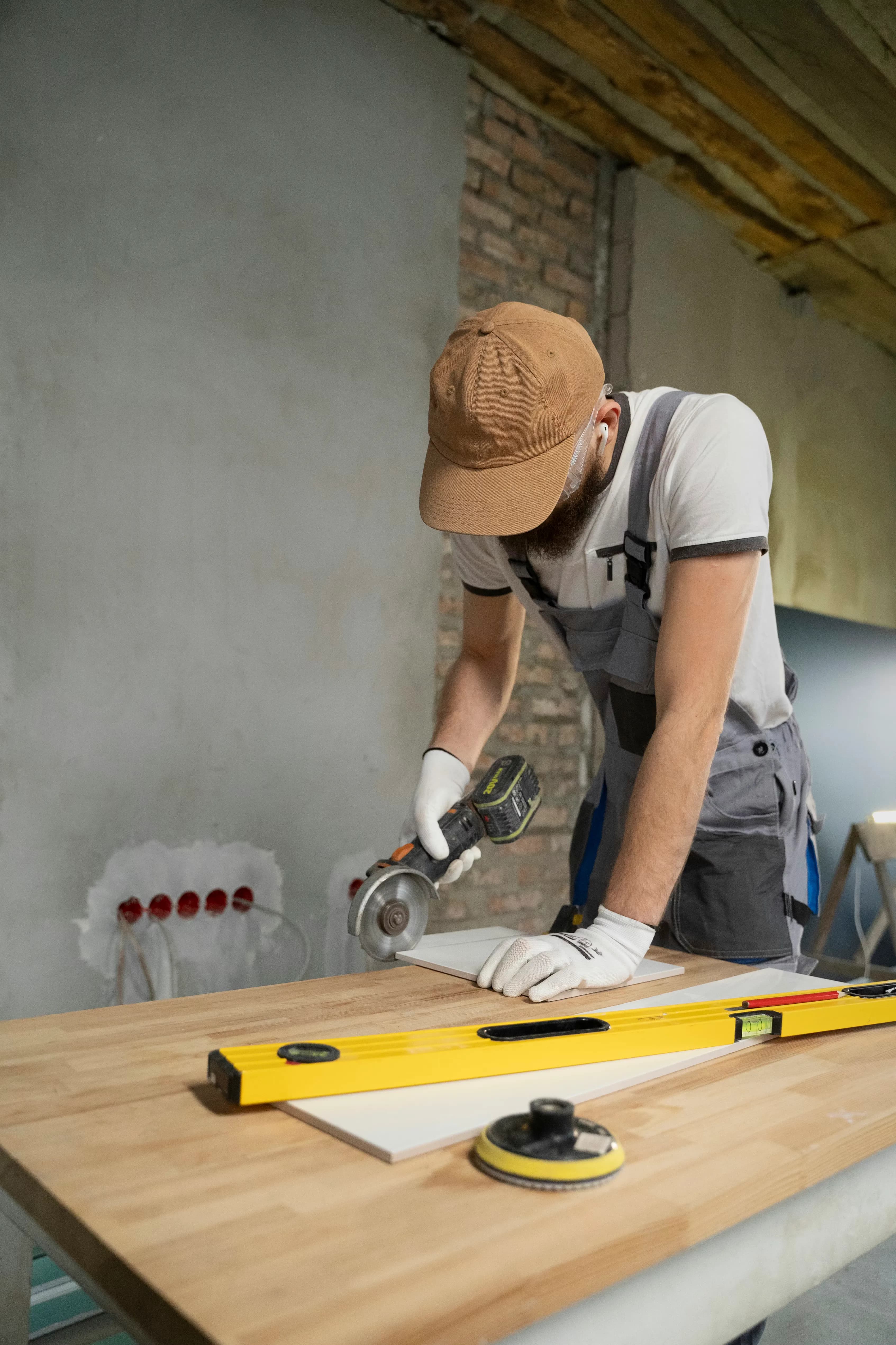 Craftsman sanding wood